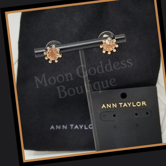 Ann Taylor ✦ Citrine Gemstone Earrings ✦ Gold Filled Studs w/ AAA Crystals NWT - Picture 7 of 11